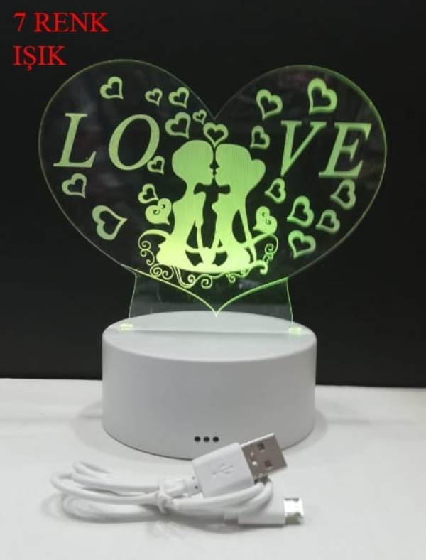 Wholesale Love Written Heart Shaped Tabletop Lamp 3054