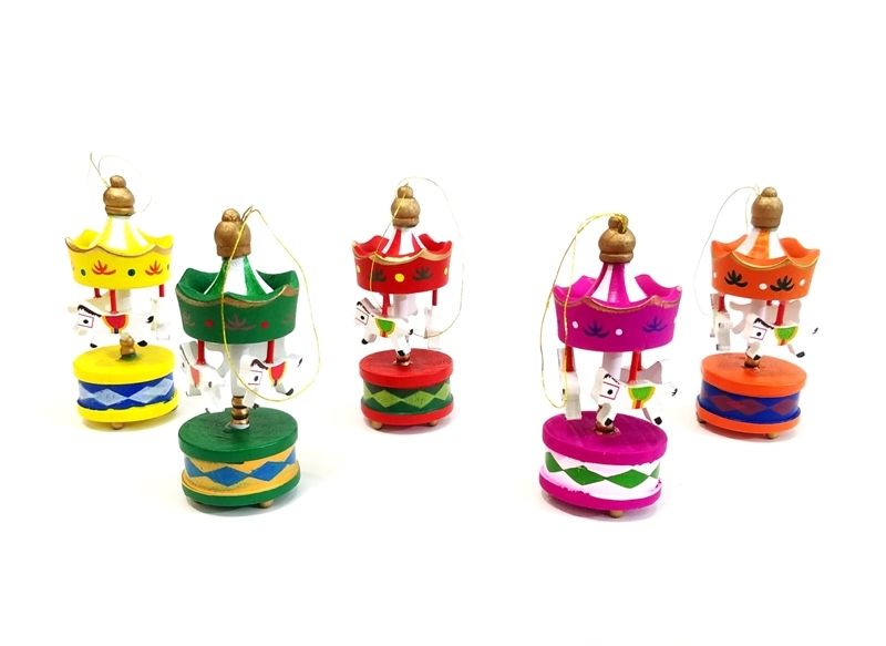 Wholesale Mini Wooden Carousel 6 Pcs