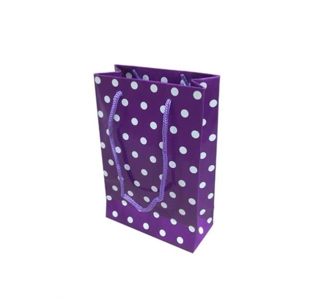 Wholesale Tiny Size Polka Dot Cardboard Gift Bag 12x17