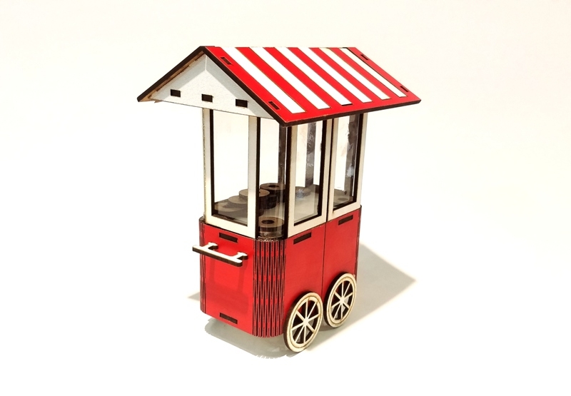 Wholesale Miniature Simit Cart Wooden Trinket