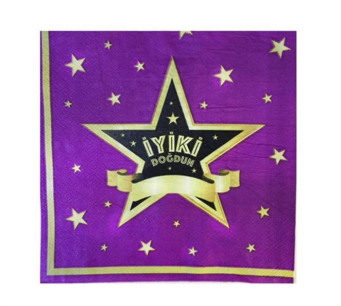 Wholesale Purple Color Birthday Napkins