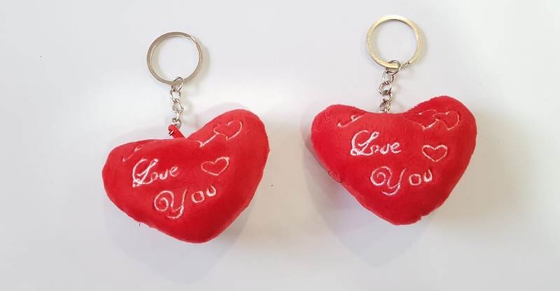 Wholesale Plush Red Heart Keychain