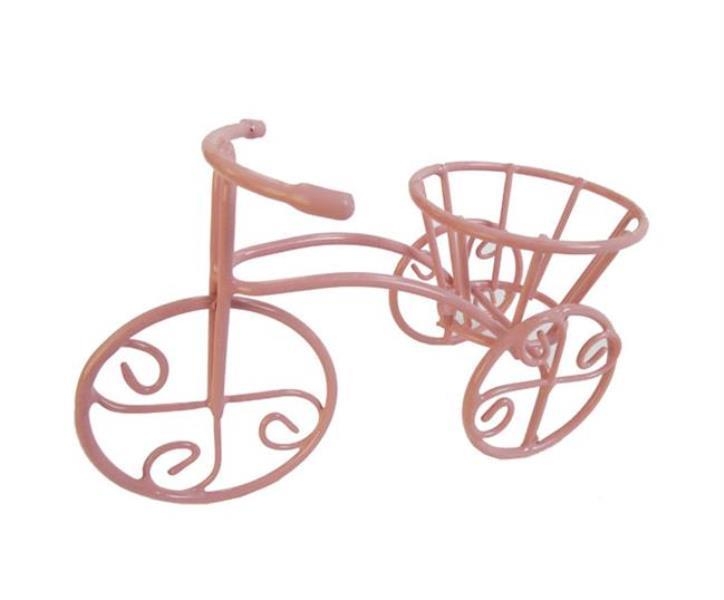 Wholesale Pink Blue Color Baby Candy Supplies Wire Bicycle With Basket