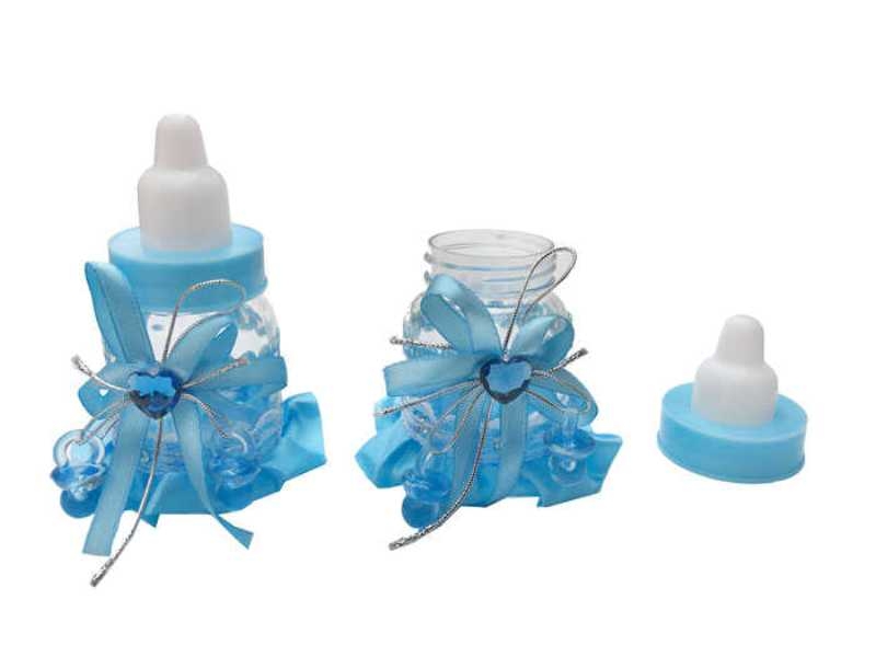 Wholesale Pink and Blue Fancy Baby Bottle Box Baby Favors