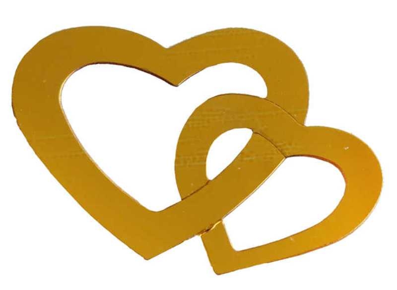 Wholesale Plastic Ornament Metallized Double Heart 50 Grams