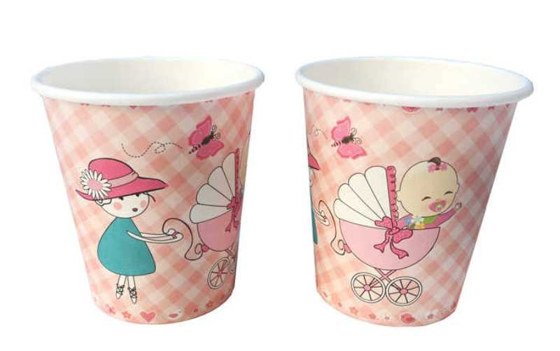 Wholesale Stroller Patterned Paper Cup 8 pcs