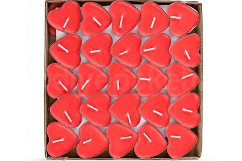 Wholesale Colorful Heart Candle 50 pcs