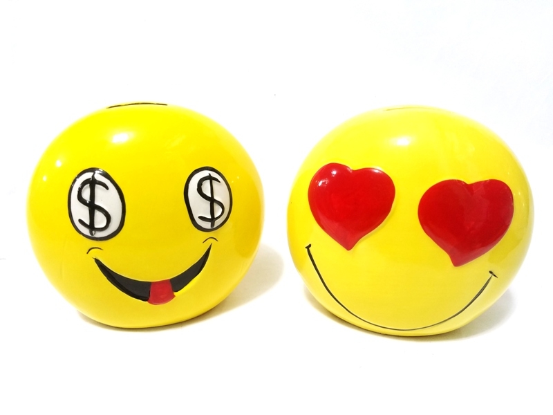 Wholesale Yellow Emoji Piggy Bank