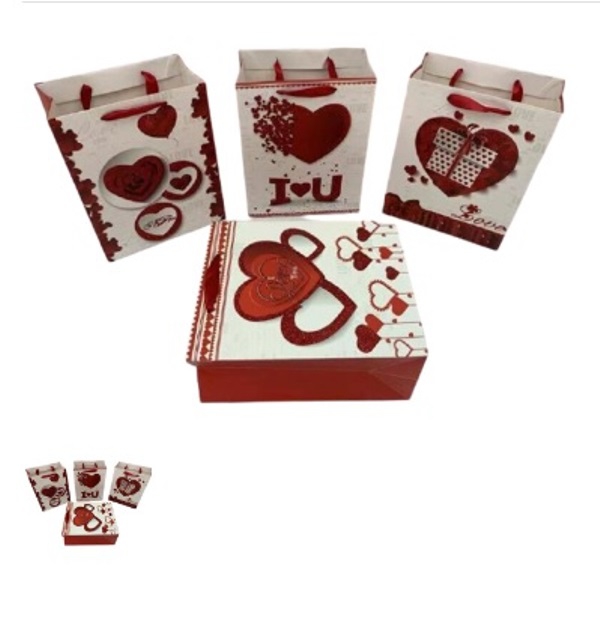 Wholesale Valentine's Day Gift Heart Cardboard Bag