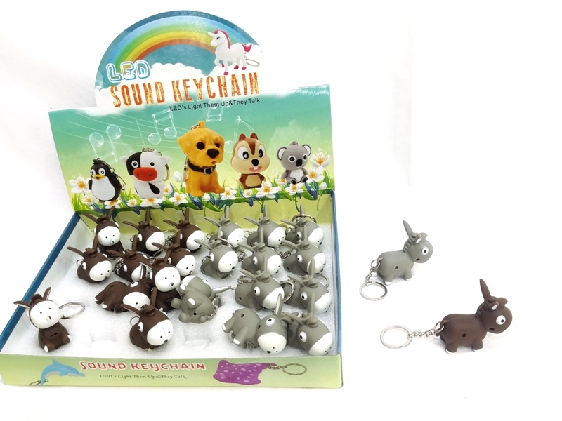 Wholesale Cute Donkey Lighted Sound Keychain