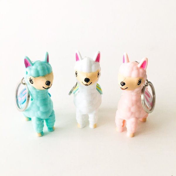 Wholesale Cute Llama Led Lighted Sound Keychain