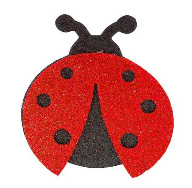 Wholesale Glittery Evadan Ladybug Ornaments 25 pcs