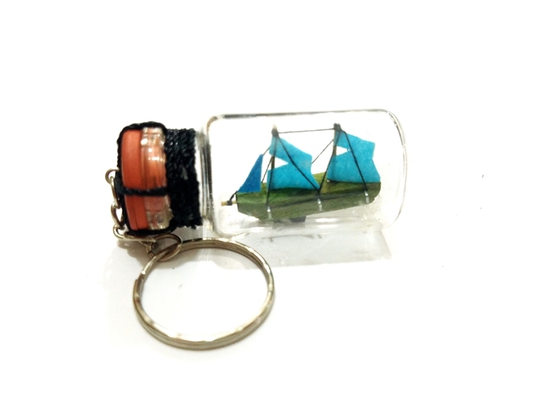 Wholesale Bottle Ship Keychain