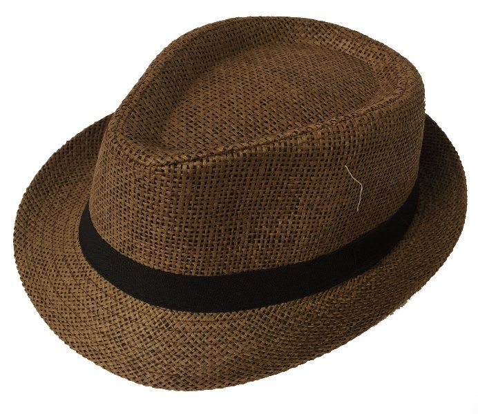 Wholesale Black Belted Summer Straw Men's Fedora Hat