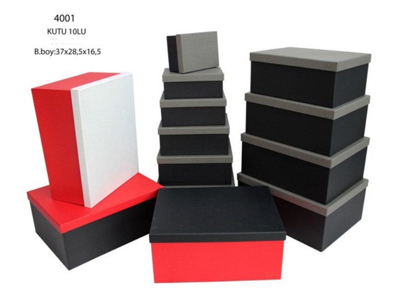 Wholesale Black Red Gift Box Rectangle 10 pcs