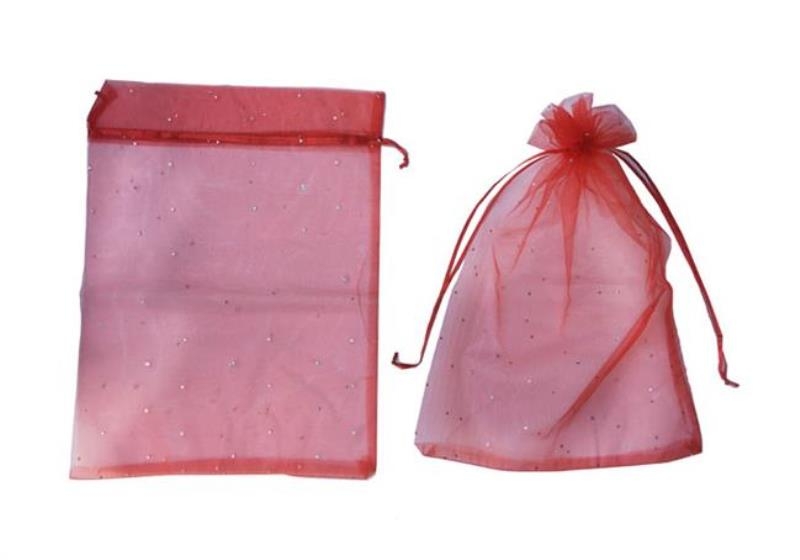 Wholesale Stoned Oversized Red White Pink Tulle Cookie Bags