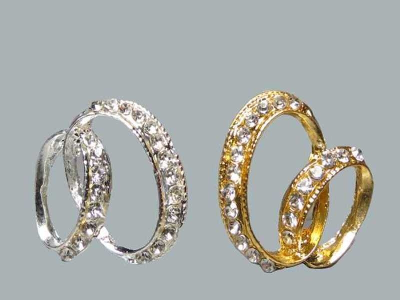 Wholesale Stone Metal Wedding Ring 10 Pcs