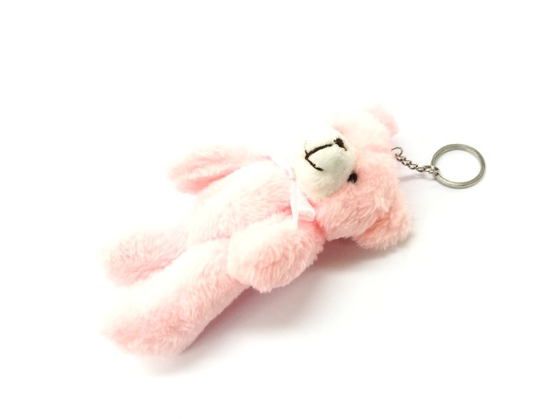 Wholesale Furry Pink Bear Keychain