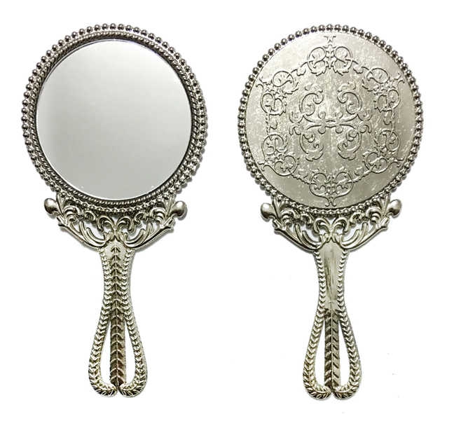 Wholesale Cheap Promotion Hand Mirror Silver Color