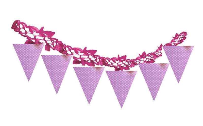 Wholesale Extending Pink Blue Polka Dot Pennant Flag Ornaments