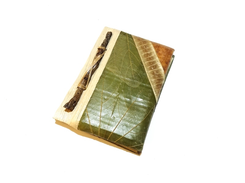 Wholesale Leaf Covered Papyrus Notebook 22x18 cm