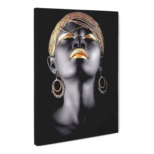 Wholesale Black Woman Canvas Painting Illuminated 30x40 cm