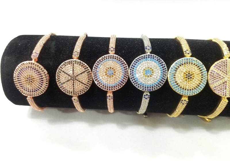 Wholesale Zircon Stone Evil Eye Bead Bracelet