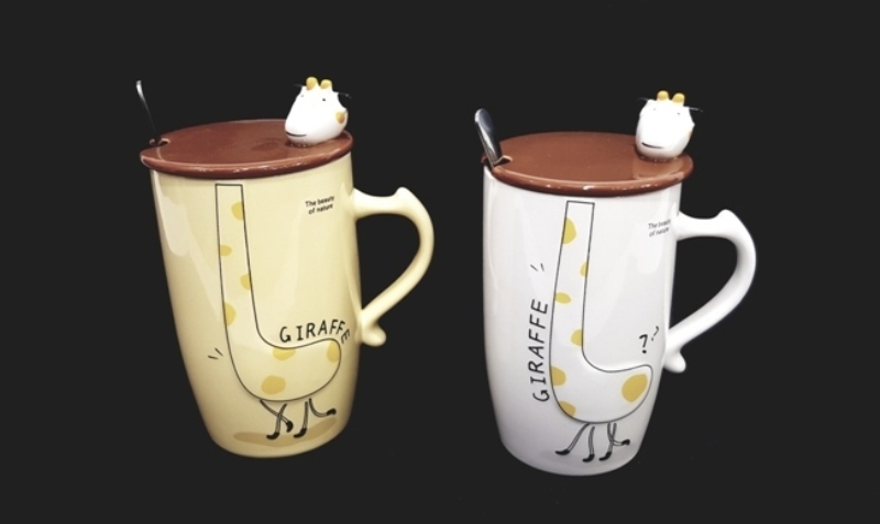 Wholesale Giraffe Themed Mug & Cup With Lid