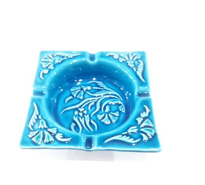 Turquoise Tile Ceramic Ashtray