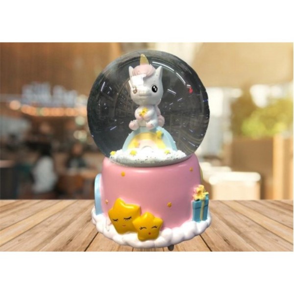 Unicorn Themed Snow Globe Medium Size