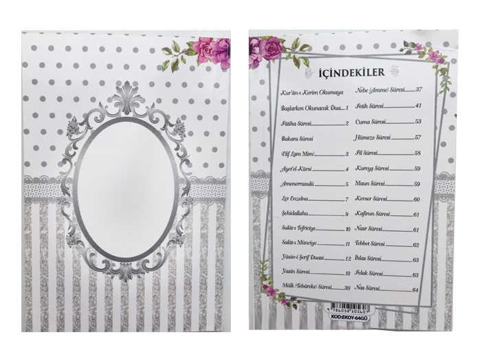 Yasi̇n Book Patterned Center 10X15Cm Silver P25-400